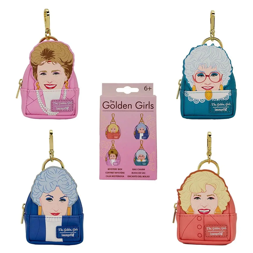 Loungefly Golden Girls Faux Leather Mini Backpack Keychain Charm, Cute Collectible Mystery Box Pendant for Bag Decoration, Cute Collectible Charm, Cute Charms, Collectible Bag Accessory