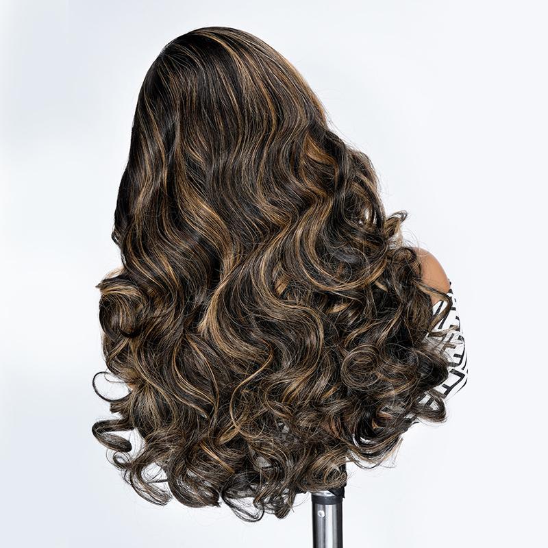 [Clearance Sale] Wiggins Hair Side Part Highlight Glueless Body Wave 13x4 Lace Front Wigs Human Hair Ready To Go Pre Cut Lace Pre Plucked Hairline Beginner Friendly