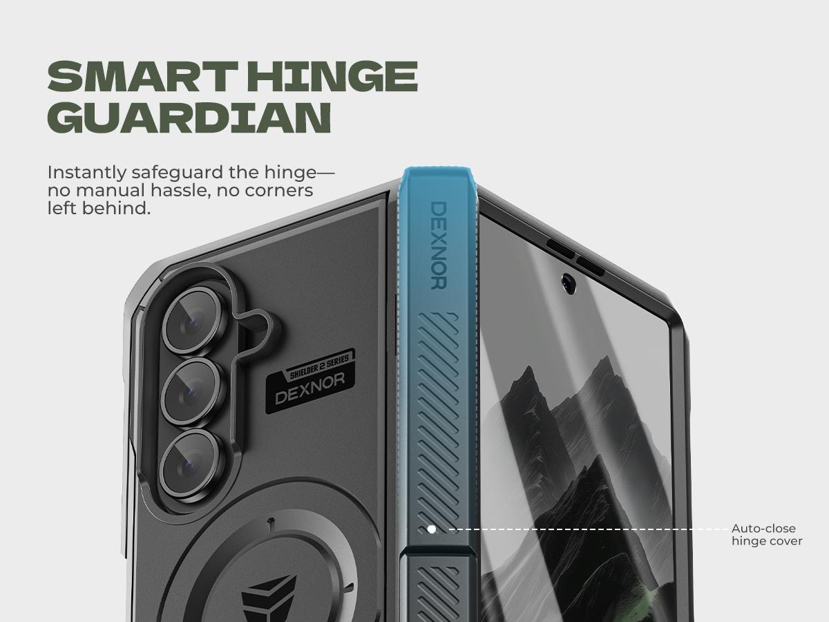 Dexnor Magnetic for Samsung Galaxy Z Fold 7 Case with Dual Kickstands & Front Screen Protector & Hinge Protection, Compatible with MagSafe, Full-Body Rugged Protective Cover Bumper Cases,6.5"