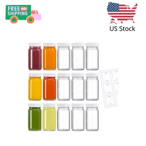 15 Pack 2 oz Glass Shot Bottles