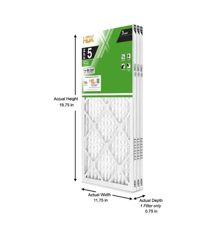 12 x 20 x 1 Standard Pleated Air Filter FPR 5, 3-Pack, Air Filters Replacement 12 x 20 x 1 Standard Pleated Air Filter FPR 5, 3-Pack, Air Filters Replacement