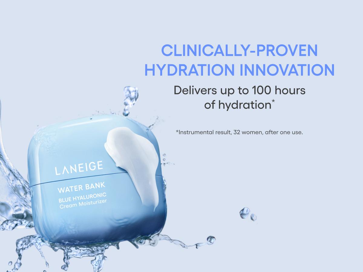 Laneige Water Bank Blue Hyaluronic Cream Moisturizer, Barrier-Boosting & Hydrating Face Cream, Korean Skincare, Infused with Squalane & Ceramide