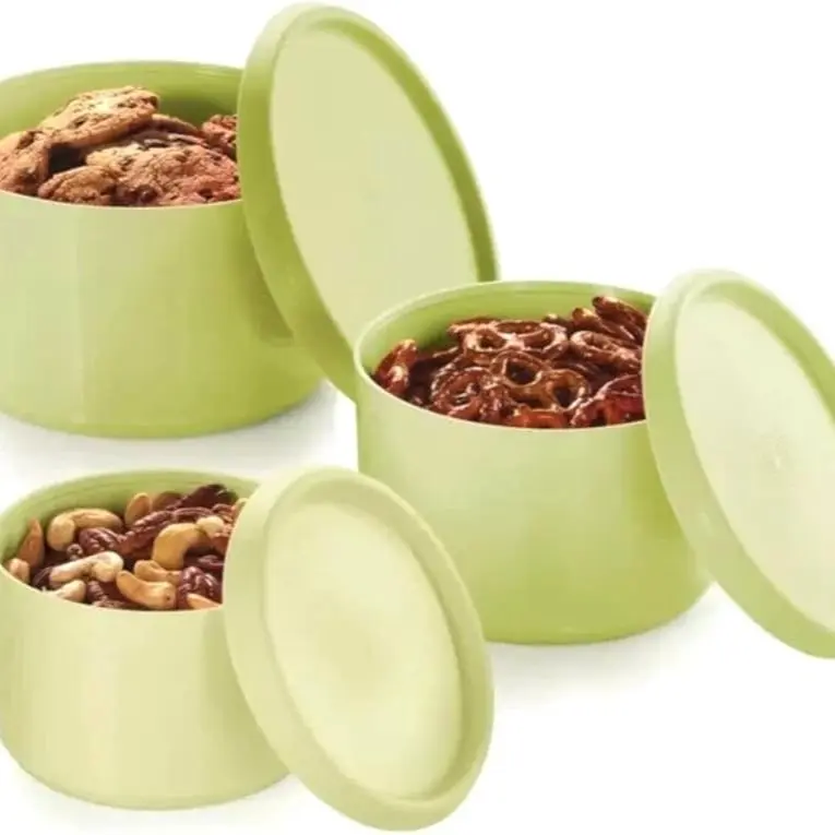 Tupperware One Touch 3pc Canisters - Stackable Storage Containers for Kitchen Organization