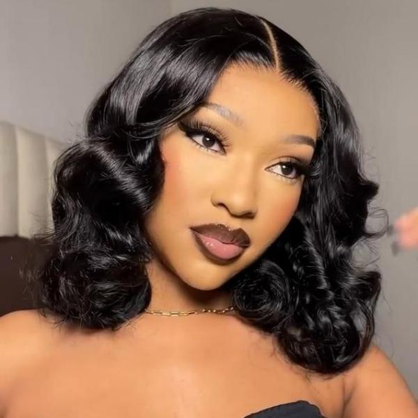 Wiggins Hair Body Wave Glueless Human Hair 7x4 Bob Wig Ready To Go Pre Cut Lace Closure Wig Pre Bleached 7x5 Bob Wig Pre Plucked