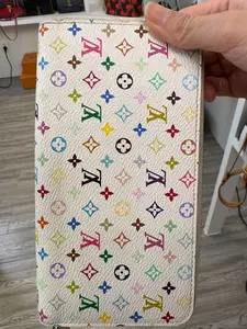 Pre-owned Louis Vuitton leather Clutches & Wristlets Multicolor Long Zippy Wallet