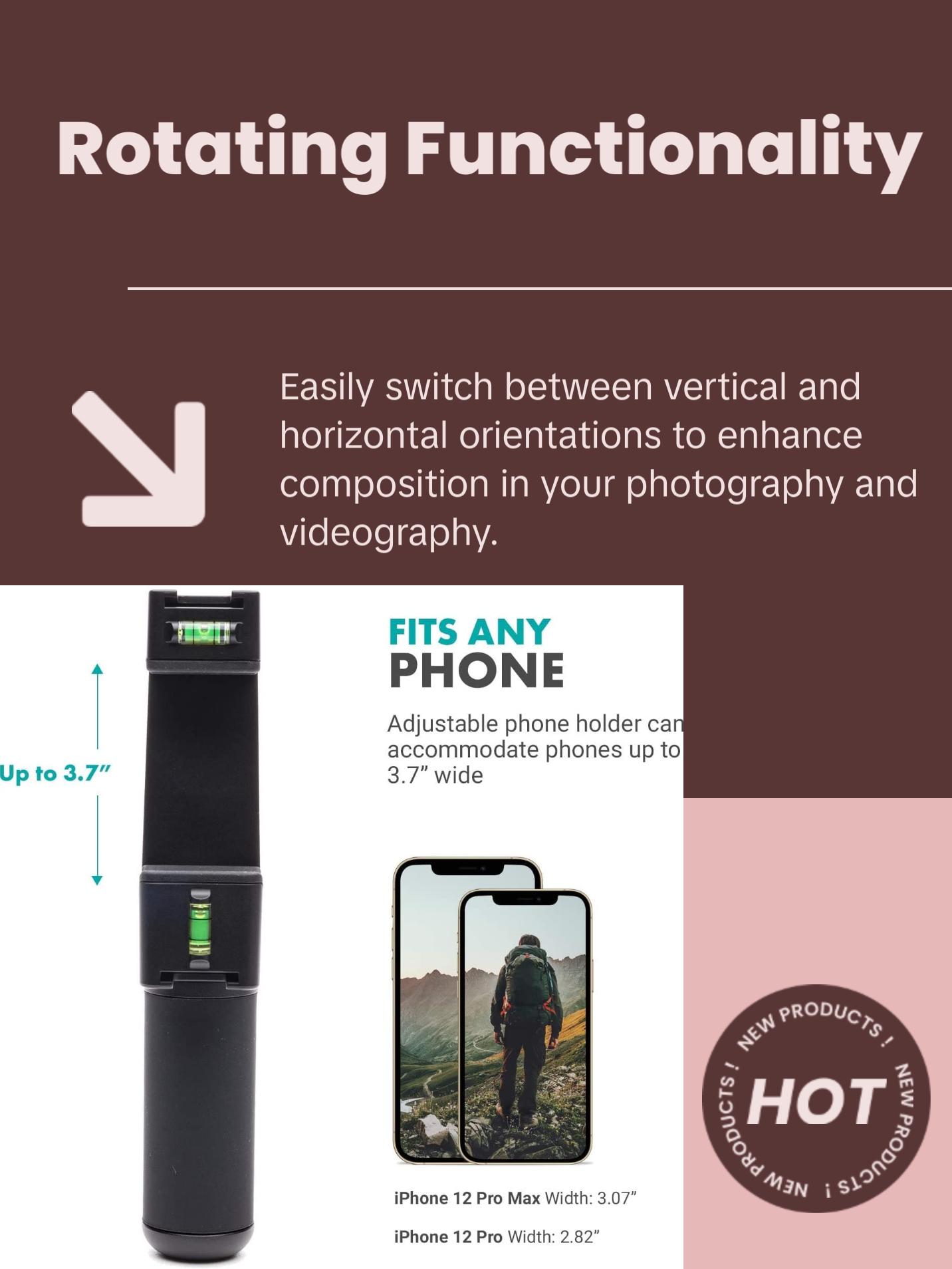 Movo | P-3 | Rotating Smartphone Tripod Mount Accessories Mobile