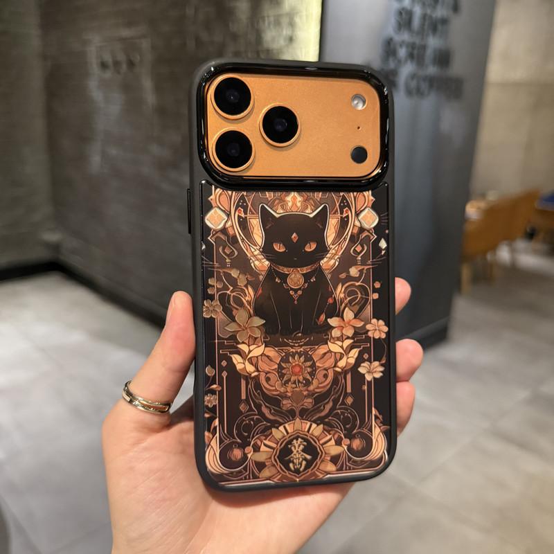 Compatible with for iPhone 17 Pro Max/16 Pro/15 Pro/14/13/12 Pink Leopard, Brown Leopard, Purple Floral Cat  phone case-LJK12-1