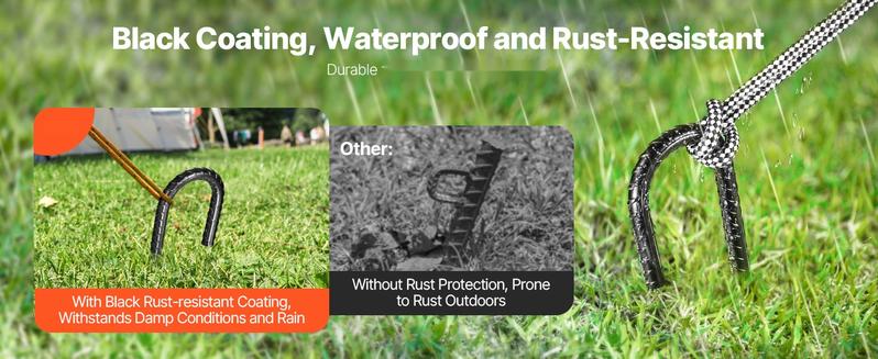 12-Inch Rebar Stakes 16 Pack Heavy Duty J Hook Galvanized Steel Ground Anchors For Lawn Garden Fencing Tent Guy Lines Landscaping Construction And Outdoor Use Corrosion Resistant Durable Steel