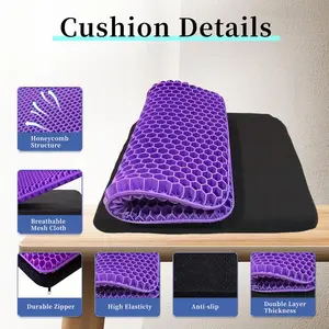 Gel Seat Cushion for Back Pain Relief – Cooling Honeycomb Chair Cushion for Office, Car & Wheelchair | TikTok Viral