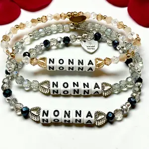 Nonna Bracelet for Women | Grandma Bracelet Gift | Handmade Beaded Word Bracelet | Nonna Bracelet