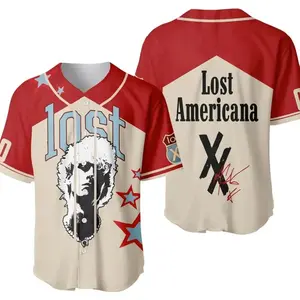 Lost Americana Baseball Jersey Style Shirt – Vintage-Inspired Music Fan Gift with Relaxed Streetwear Fit