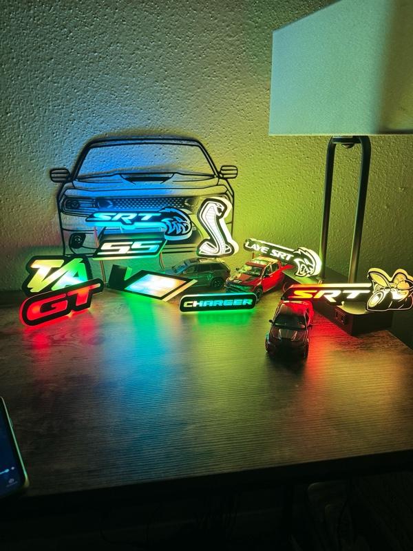 SRT bee, 392, GT, T/A, V ,SS , Charger, Cobra , SRT BEE SCAT PACK LED Grill Emblem Decoration RGB for Charger, Challenger, Grand Cherokee and Durango - Multi Color