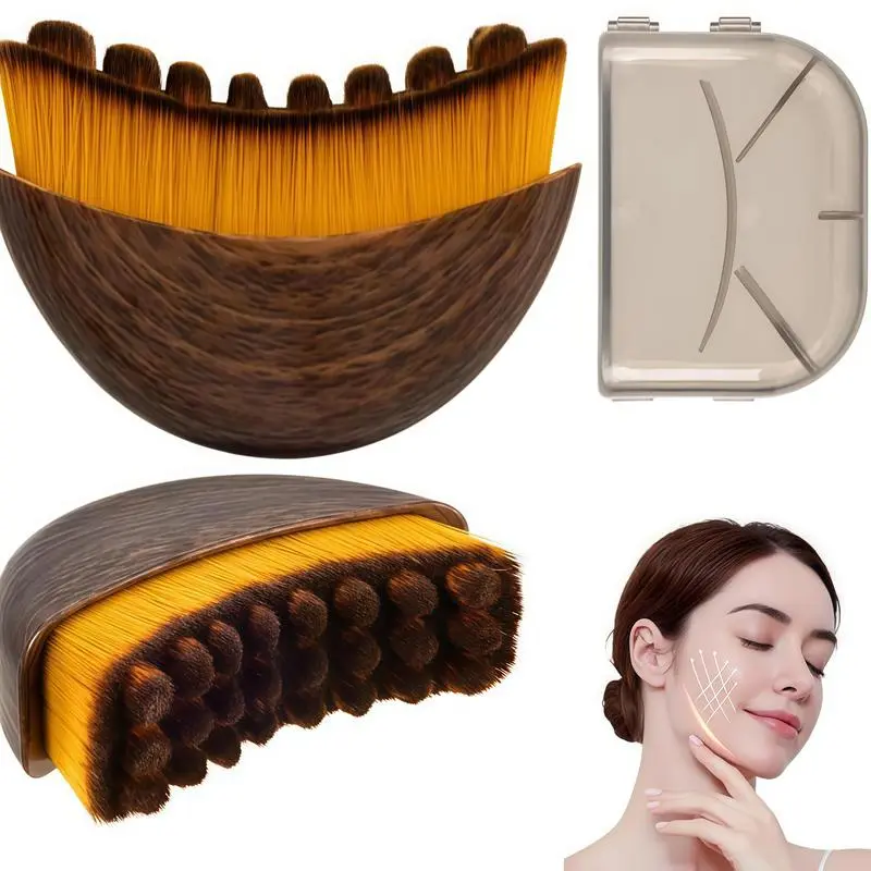 Summervibes Face Lymphatic Contour Brush for Jawline & Chin Sculpting Dry Brushing Massager for Lymphatic Drainage & Facial Fatigue Relief Ergonomically Designed to Fit The Skin Precisely 1PCS Beauty Roller Daily