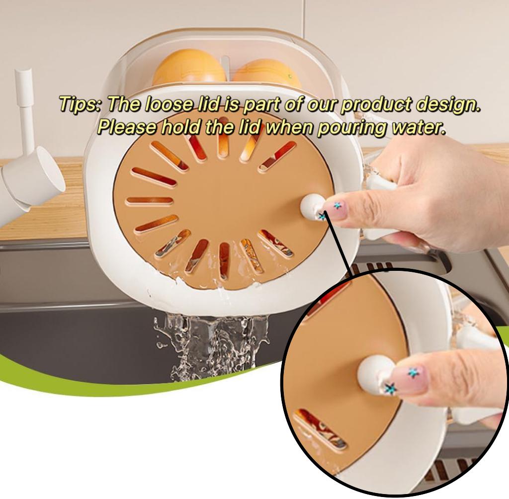 2-in-1 Kitchen Colander & Storage Basket Set - Multifunctional Fruit and Vegetable Washing Bowl with Strainer, Lid, and Handle Fruit Washer Drainer Container Set Perfect for Home and Restaurant Use Utensils, TikTokShopBlackFriday