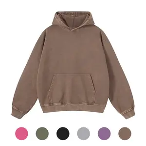 Holafish Oversized Acid Wash Unisex Hoodie Vintage Loose Fit Winter Long Sleeve Shirts Outfits Tshirts&Hoodies DG010 Casual Fashion Cotton Polyester Streetwear Tops