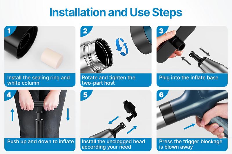 Manual High-Pressure Drain Cleaner Pump with Stainless Steel Snake & Free Gloves – No-Power Multi-Use Clog Remover for Toilet, Kitchen Sink, Bathroom & Floor Drains Manual High-Pressure Drain Cleaner Pump with Stainless Steel Snake & Free Gloves – No-Power Multi-Use Clog Remover for Toilet, Kitchen Sink, Bathroom & Floor Drains