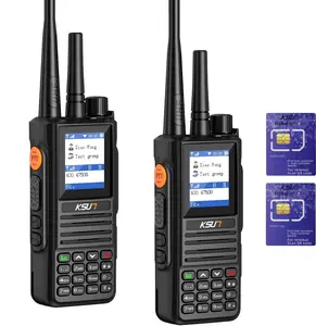 KSUN CT58 4G Network POC Walkie Talkies (2 Pack) with Pre-Paid SIM Card, Lifetime Free Global PTT, Handheld UHF Dual Mode, Audio Function, Rechargeable Batteries, Ideal for Hiking, Cruise Casual Use