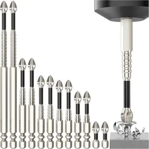 High Magnetic Screwdriver Bit Set - 9 Piece K5 Impact-Resistant Non-Slip Drill Bits - Non-Slip Electric Screwdriver Bit Set - 25 50 65 70 75 90 100 120 150 (9 Pieces)
