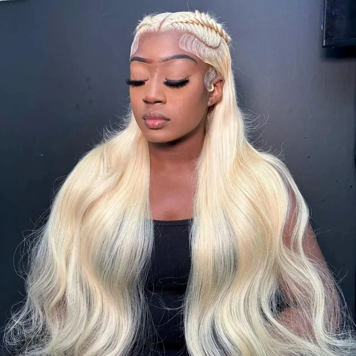 Hot Star 613 Blonde and Neon Red 180 Density Straight and Body Wave HD Transparent 13x6 Lace Front Human Hair Wigs for Women Glueless Brazilian hair Lace Frontal PrePlucked Wig