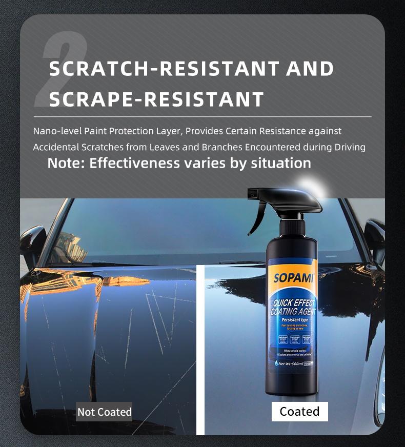 2025 Upgrated 500ML Advanced Formula 3-in-1 SOPAMI Car Coating Spray Protection Quick Car Wax Polish Glass Oil Film Remover Clear Coat Black Can Dypaint Ceramics Pray