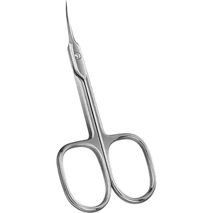 Cuticle Scissors Extra Fine Curved Blade, Super Slim Manicure Scissors for Cuticles Professional Small Scissors with Precise Pointed Tip Grooming Blades, Eyebrow, Eyelash, and Dry Skin - Silvery