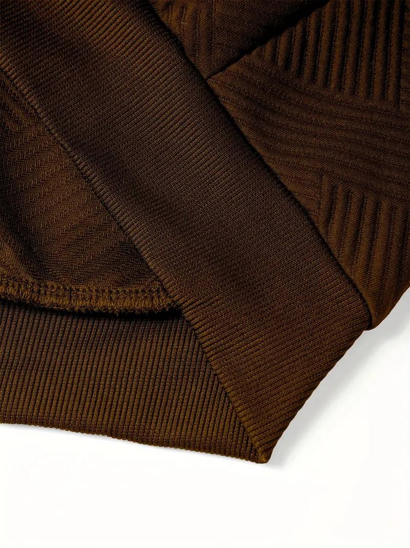 Men's casual fashion suit knitted jacquard sweatshirt and pants two-piece set