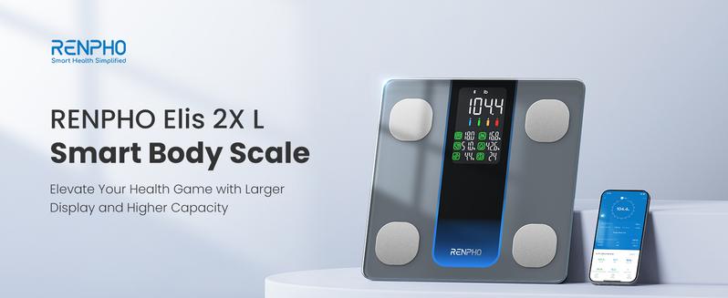 RENPHO Elis 2XL 500lb Capacity Smart Scale for Body Weight, High Accurate Bluetooth Scale with 7-in-1 Large LED Display for BMI, Body Fat, 13 Body Composition Analysis Weight Scale, 11.8", up to 500lbs Gym Gifts
