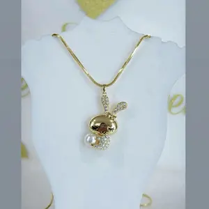 Bunny design necklace #09990 -14k laminated gold