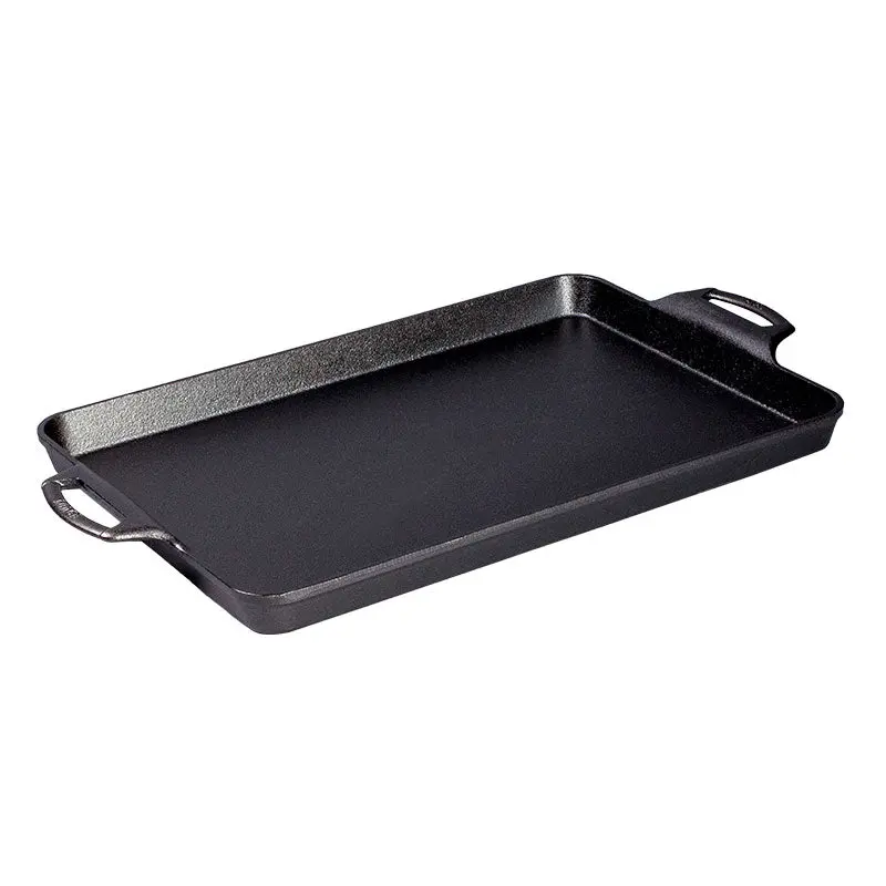 Naturally Seasoned Cast Iron Baking Pan - 15.5x10.5 Inch Nontoxic Rectangular Bakeware with Heat Retention, Even Browning for Kitchen Cooking Needs