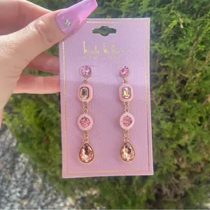 Pink and Rose Gold Dangle Earrings