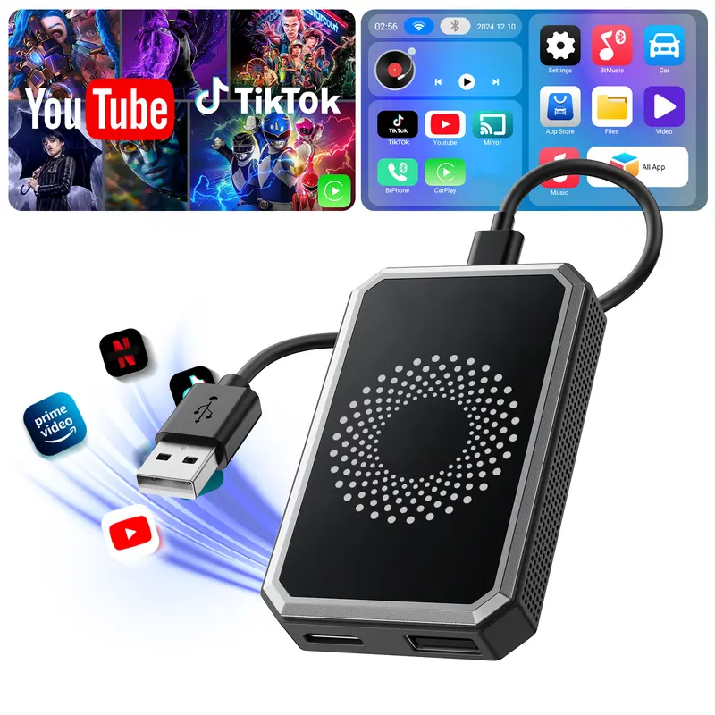 Écran CarPlay 10,25" Sans Fil + Android Auto – Dashcam 2,5K Avant / 1080P Arrière – LAMTTO 64GB