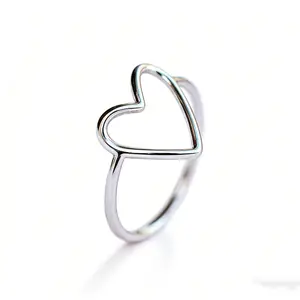 1 PC elegant and unique delicate With 925 silver plating heart-shaped  Ring, exquisite Valentine's Daygifts for women. Size7-9inch- gift idea- wedding engagement promise ring