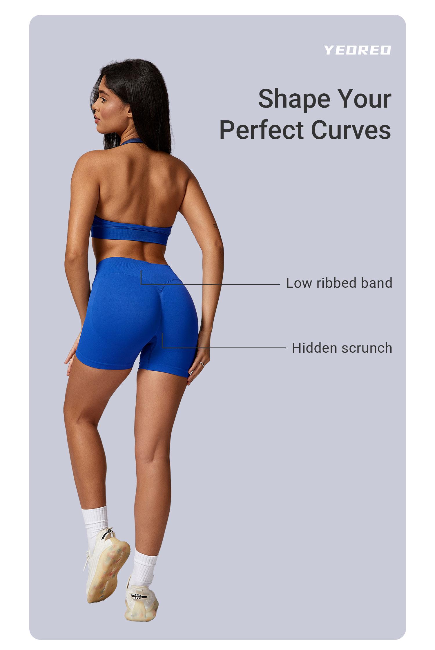 YEOREO SoftHue Seamless Workout Gym Shorts for Women Butt Lifting Hidden Scrunch  4.5" Impact Shorts Yoga Clothes
