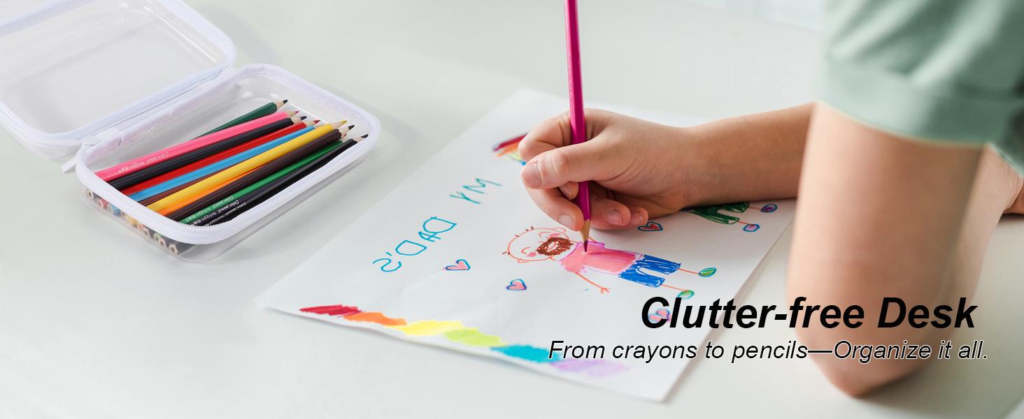 6 Pcs Clear Hard Zipper Case Hard Plastic Zipper Pouches Transparent Makeup Bag Pencil Pouches for Travel Snacks Christmas Trinket Storage Organizer Box(Clear,Three Sizes)