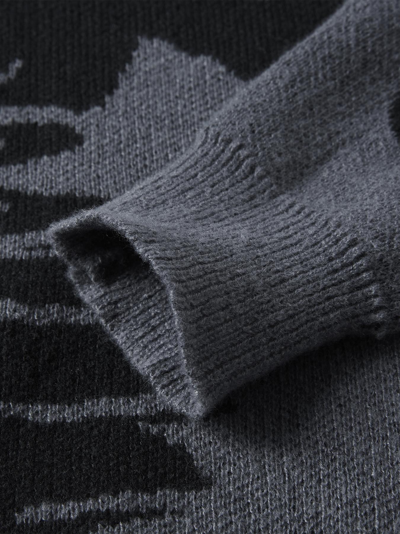 2026 #SummerVibes Jacquard Contrast Color Vintage Knit Sweater Unisex Autumn Winter Crew Neck Elegant Sports Design Sweater Casual Long Sleeve Crewneck Knitwear Tops