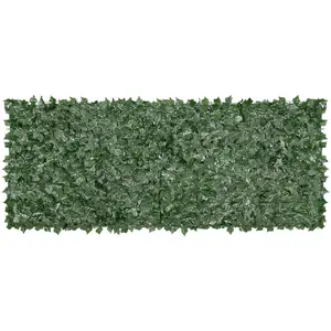 39x98 Inch Artificial Ivy Privacy Fence – Faux Hedge Greenery Screen with Mesh Backing & Reinforced Joints, Outdoor Garden, Yard & Balcony Decor