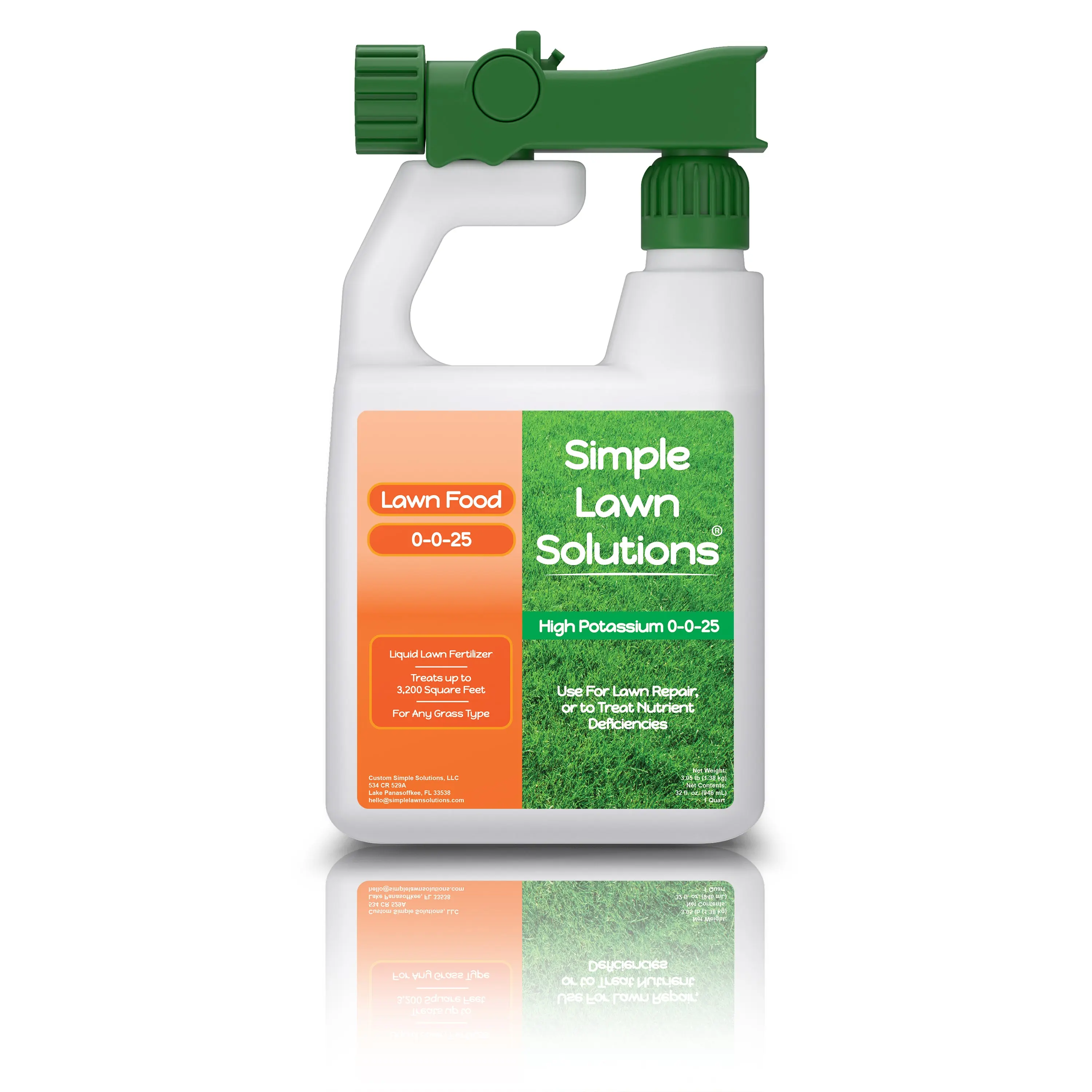 Lawn Food 0-0-25 - High Potassium Liquid Fertilizer - Summer & Fall - Turf Hardiness - Ready-to-use Attached Sprayer - 32 oz