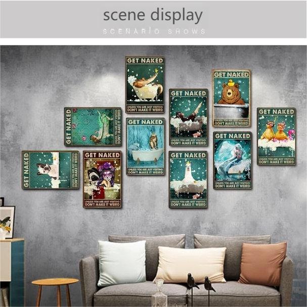 2D Flat, 2D flat Metal and iron wall art signs, cat tattoo shop - tattoo themed creative decoration, 12x8 inches - wall decoration, suitable for living rooms, tattoo shops, bedrooms, offices, cafes, bathrooms, perfect indoor and o
