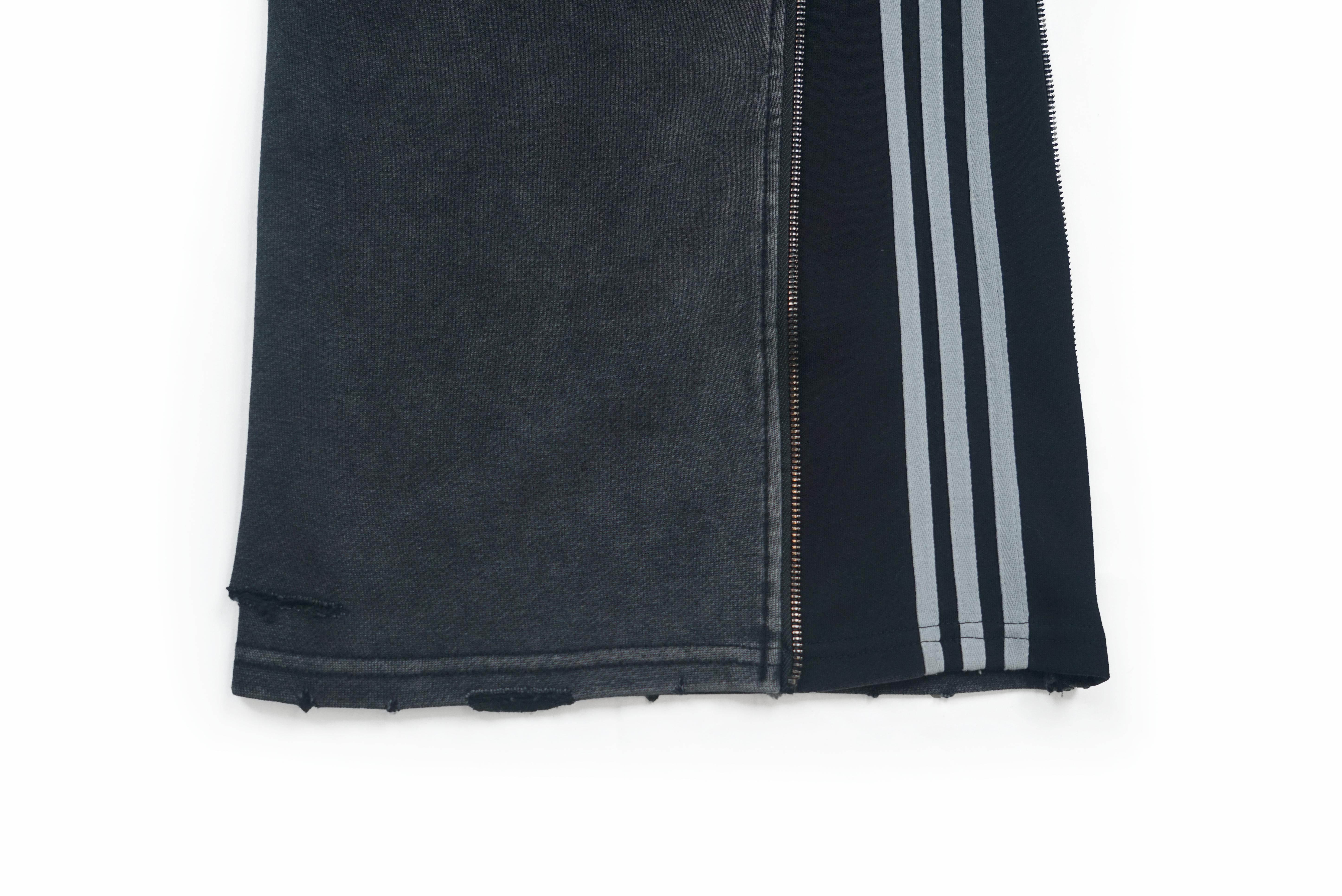 Flooo Loose Washed Sweat Jeans Pants Women's Wear with Drawstring & Ripped Design Wide Leg Comfortable Stylish Machine Washable