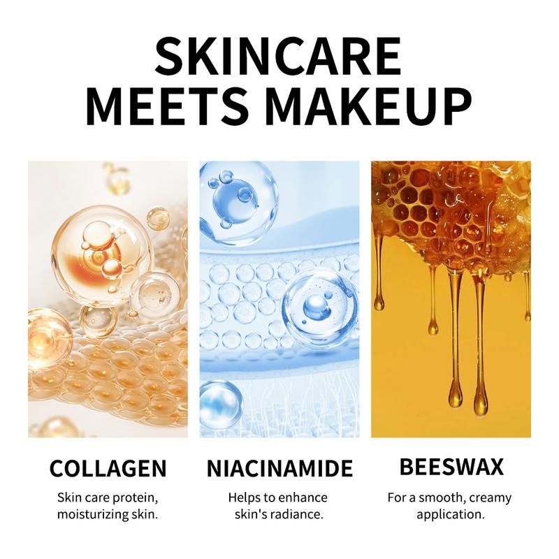 Color Changing Foundation Stick with Brush | Hydrating Collagen Full Coverage Concealer Skin Tint Natural Glow Makeup Maquillaje for Women Blend Compact Contour Cream Long-Lasting Hydrating Cosmetic