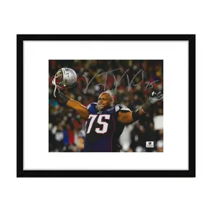 Vince Wilfork New England Patriots Autographed 8x10 Photo coa W/Frame