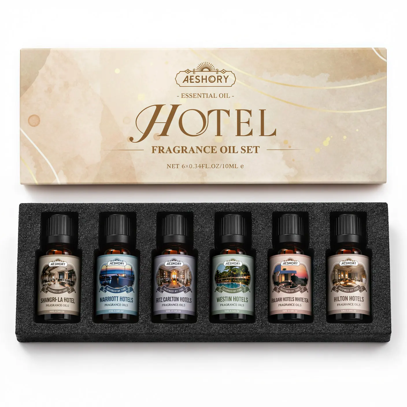Luxury Hotel Essential Oil Set | Transform Your Home Into a 5-Star Resort | 6 Premium Fragrance Oils