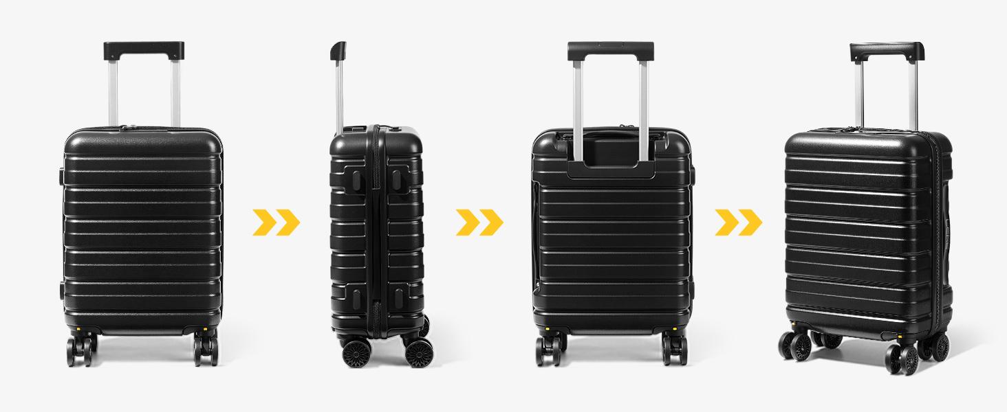 Lekesky 16 Inch Carry-On Luggage – Airline Approved Hardside Suitcase with TSA Lock, Spinner Wheels, Lightweight ABS Travel Bag for Men & Women