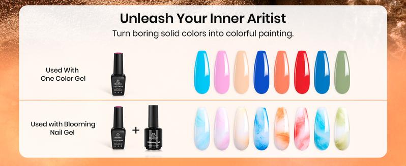 Beetles Nail Hema Free Blooming Gel Polish Clear UV LED Blossom for Nail Art and Manicure with Marble Natural Stone Effect,   Mother's Day Gift