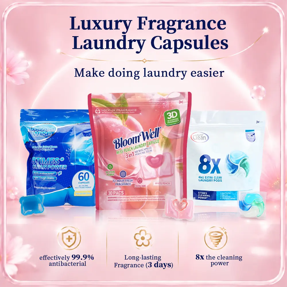Laundry Pods, 30/60/90/120/180 Count, Long-Lasting Fragrance Laundry Beads, Odor Removal & Eco Formula Laundry Detergent Pods, Household Laundry Capsule, Deep Cleaning laundry detergent pod