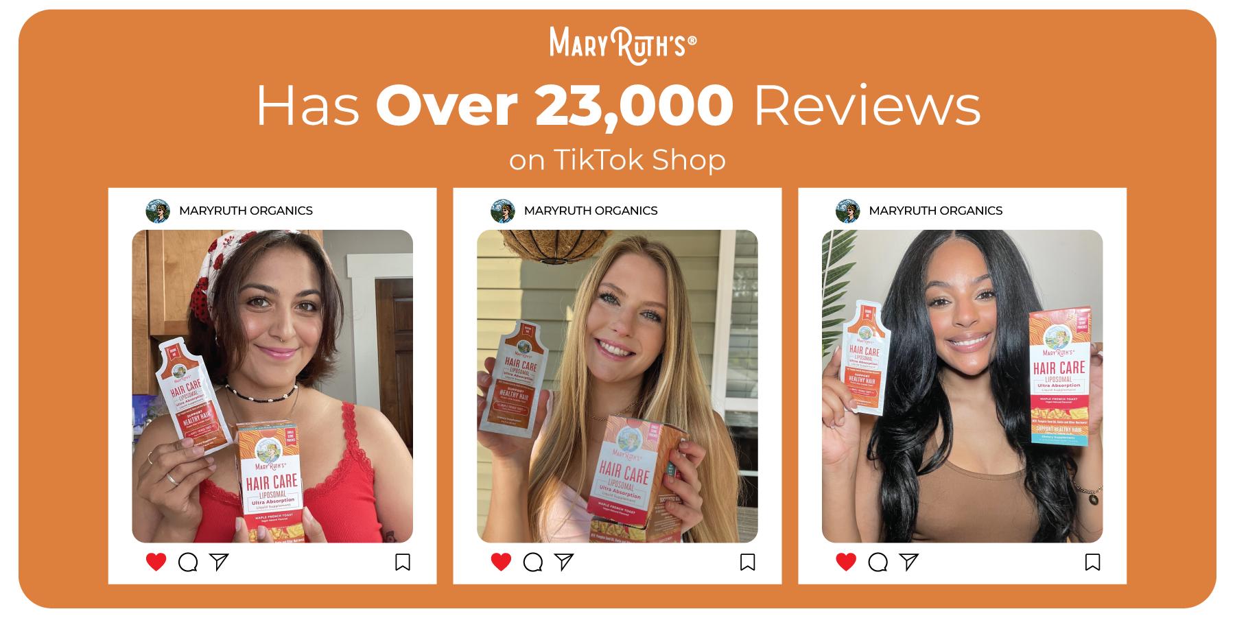 MaryRuth's Hair Care Liposomal - Hair Growth Vitamins - Vitamin D3, Vitamin E, Biotin, Hyaluronic Acid, & Selenium - Vegan - Haircare - 14 Pouches