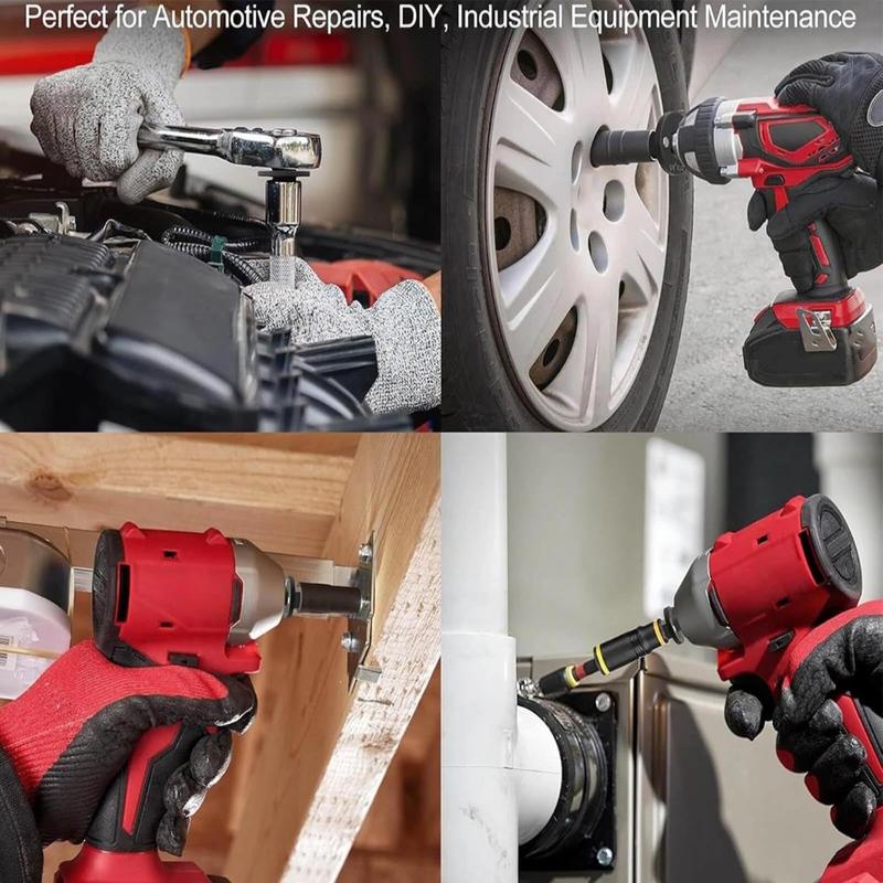 4PC Low Profile Impact Socket Adapter Set, Drive Ratchet Adapter Set, Designed for Tight Spaces