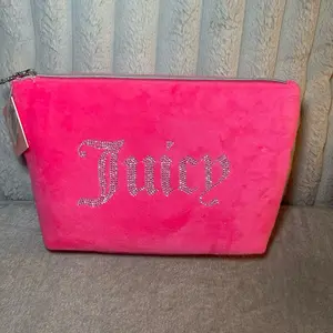 Juicy Couture Hot Pink Cosmetic Bag for Toiletries and Travel