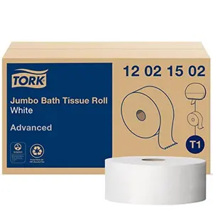 Tork Jumbo Toilet Paper Roll White T1, Advanced, 2-ply, 6 x 1600 feet, 12021502, 6 Count (Pack of 1)
