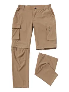 Men's Solid Color Sensable 2-in-1 Cargo Pants, Casual and Comfortable Outdoor Pants（black、khaki color）